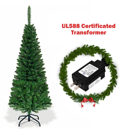 Dreamade 4.5FT / 6.5FT / 7.5FT Prelit Pencil Christmas Tree, Premium Hinged Fir Tree - DreamadeUS