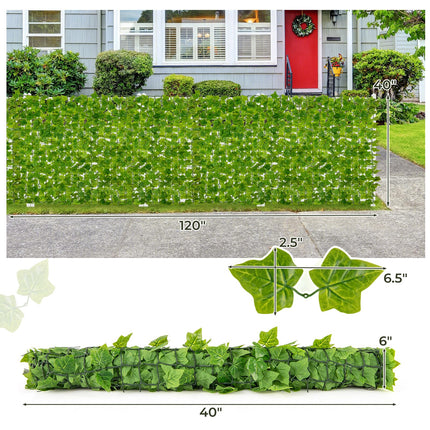 Dreamade Artificial Ivy Privacy Fence 2 Pack - 120" x 40" Artificial Hedges Fence