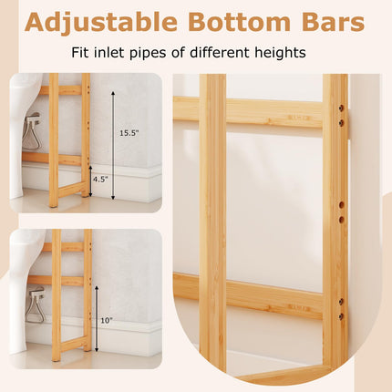 Dreamade Bamboo Over The Toilet Storage, 3-Tier Bathroom Toilet Shelf Rack