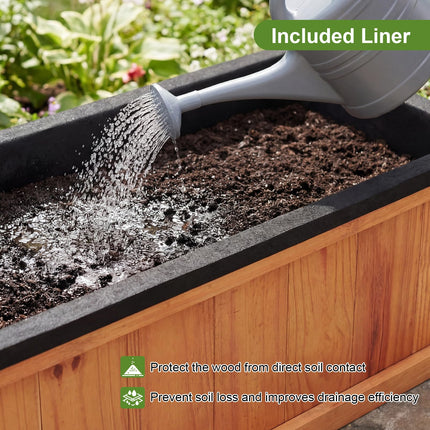 Dreamade Outdoor Raised Garden Bed 28” x 10” x 10” Pine Wood Planter Box