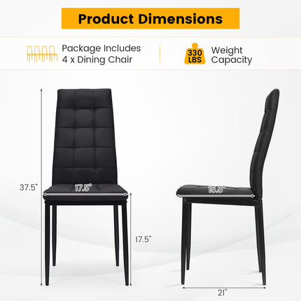 Dreamade Dining Chairs Set of 4 Black