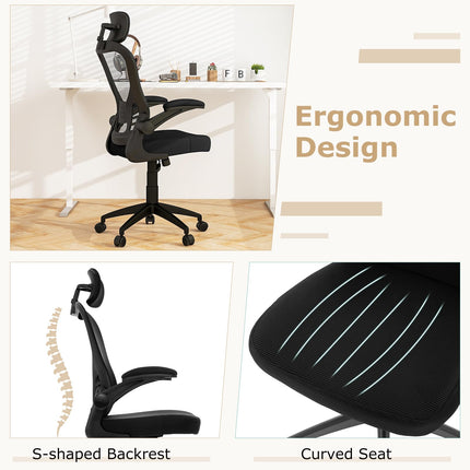 Dreamade Ergonomic Mesh Office Chair, Home Office Desk Chair with Adjustable Headrest and Lumbar Support