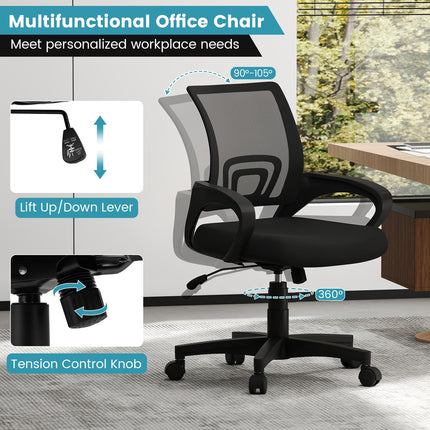 Dreamade Ergonomic Mesh Office Chair | Mid-Back Computer Chair with Breathable Backrest