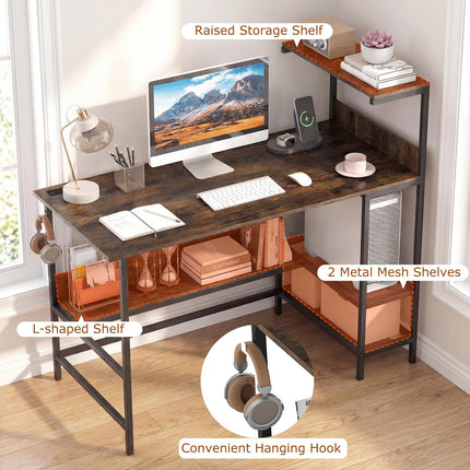 Dreamade 48" Computer Desk with Charging Station