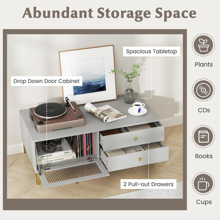 Dreamade TV Stand for TVs up to 55”, Entertainment Center with Storage Drawers