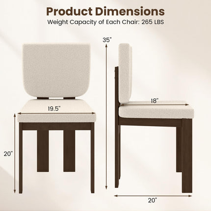 Dreamade Soft Sherpa Upholstered Kitchen Dining Room Chairs（2/4）