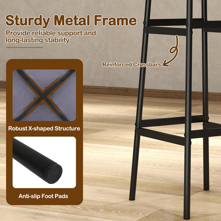 Dreamade 29 Inch Bar Stools Set of 2/4 Upholstered Round Backless Bar Height Chairs with Sturdy Metal Frame and Footrest