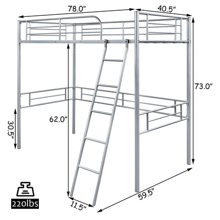 Dreamade Heavy Duty Twin Loft Bed with Ladder