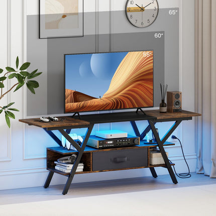 Dreamade TV Stand with Power Outlets for 55-65 Inch TV