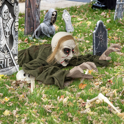 Dreamade Halloween Skeleton Groundbreaker Decoration, Sound-Actived Halloween Party Decoration