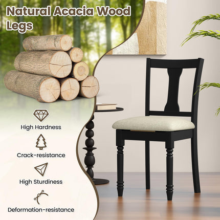 Dreamade Wood Dining Chairs Set Farmhouse Dining Room Chair with Cushion Seat, Armless Wooden Dining Side Chairs
