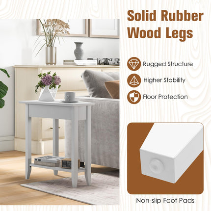 Triangle Side Table with Storage Shelf - Dreamade