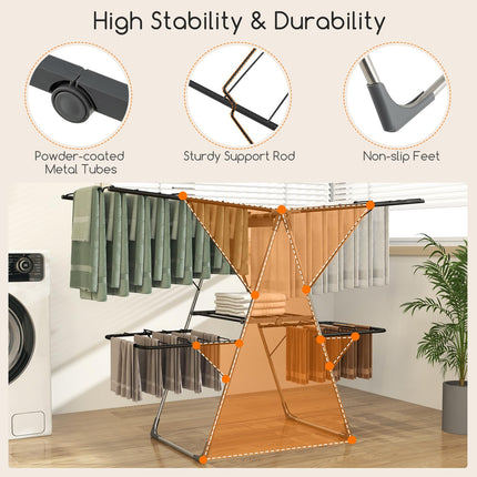 Dreamade Clothes Drying Rack, Foldable Laundry Drying Rack with 33 Drying Rails