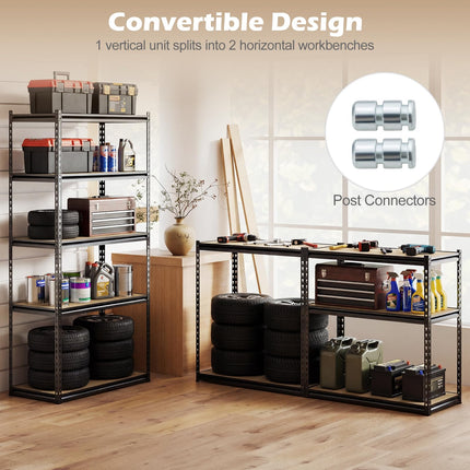 Dreamade 5-Tier Metal Storage Shelves Heavy Duty Garage Shelving Units(1/2/3/4,36" W x 18" D x 72" H)