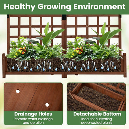 Dreamade Wooden Raised Garden Bed with Trellis
