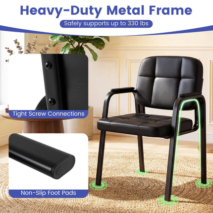 Dreamade Leather Office Reception Chairs with Padded Armrests