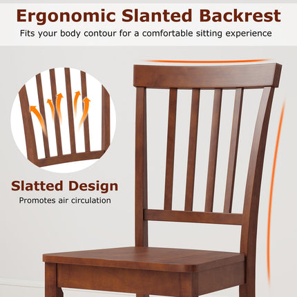 Dreamade Set of 4/ 2 Dining Room Side Chair w/High Slat Back, Wood Legs