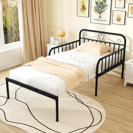 Dreamade Metal Twin Bed Frame, Convertible Sofa Bed with Headboard & Armrests, Pull-Out Sleeper Chair Bed