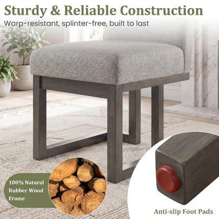 Dreamade Farmhouse Fabric Upholstered Kitchen Chairs with 5.5" Thickened Padded Seat