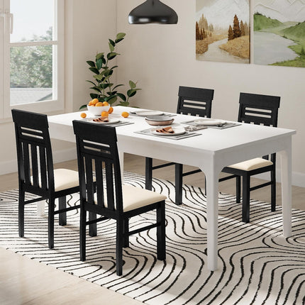 Dreamade High Back Dining Room Chairs with Padded Seat & Rubber Wood Frame