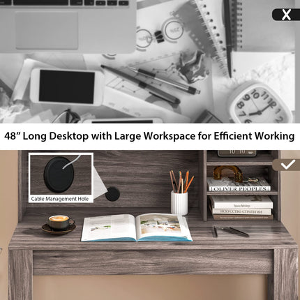 Dreamade Computer Desk with Bookshelf