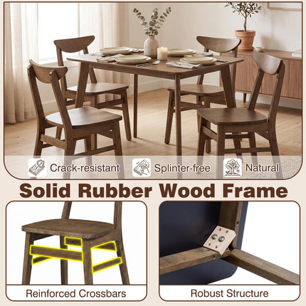 Dreamade 5-Piece Mid-Century Modern Kitchen Table and Chairs Set for 4