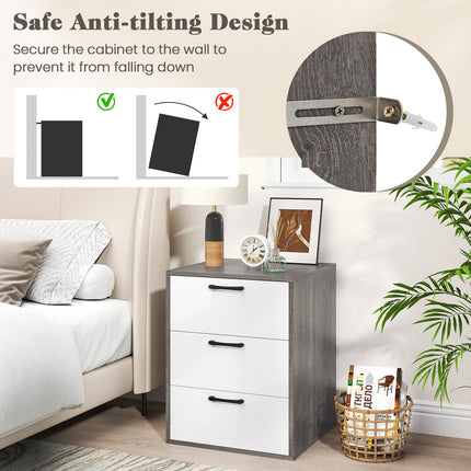 Dreamade Nightstand with 3 Drawers for Bedroom Hallway