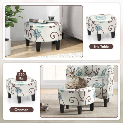 Dreamade Small Accent Chair with Ottoman Set