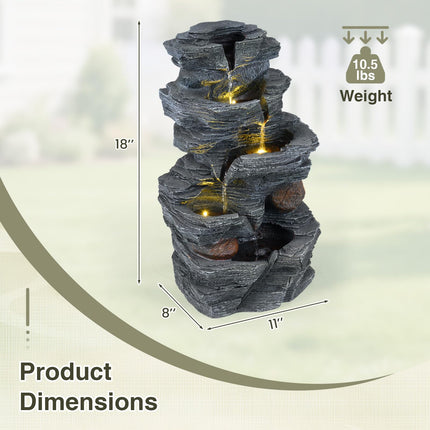 Dreamade 5-Tier Water Fountain Outdoor for Patio