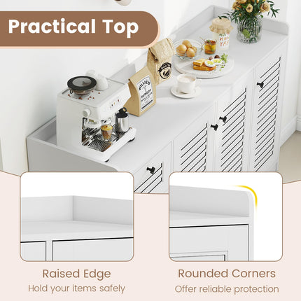 Dreamade 63'' Buffet Cabinet with Storage Modern Sideboard Cabinet with 3 Doors & 3 Pull-Out Drawers