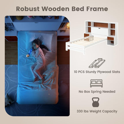 Dreamade Twin Bed Frames with Headboard and Drawer