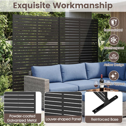 Dreamade 72''H x 48''W Freestanding Metal Privacy Screen with Stable Legs