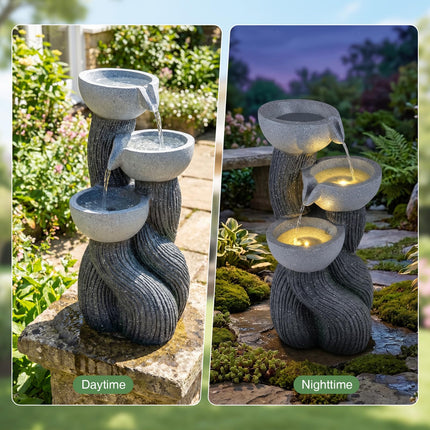 Dreamade 3-Tier Outdoor Water Fountain with Lights