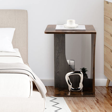 Dreamade End Table, 2 Tier Side Table, Sofa Couch Table for Small Space