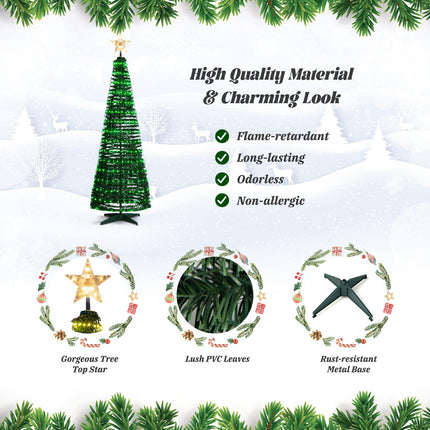 Dreamade 6 FT Pop Up Christmas Tree, Pre-Lit Collapsible Xmas Tree with 282 RGB LED Lights