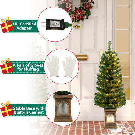 Dreamade 4ft Pre-Lit Christmas Tree for Entrances