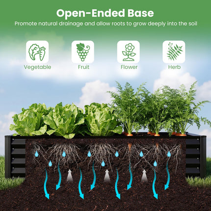 Dreamade 6x3x1 FT Galvanized Raised Garden Bed with Greenhouse Cover