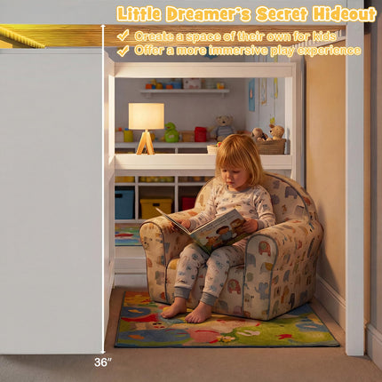 Dreamade Loft Bed Twin Size with LED Lights