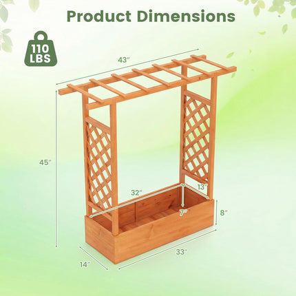Dreamade Wooden Raised Garden Bed with Trellis & Hanging Roof