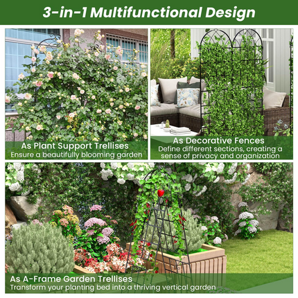 Dreamade 2 Pack Trellis for Climbing Plants Outdoor, 7 FT Tall Galvanized Steel Garden Trellis