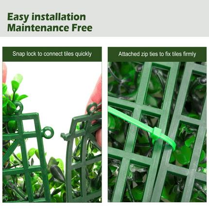 Dreamade 12PCS 20x20inch Artificial Boxwood Panels Garden Privacy Fence Screen