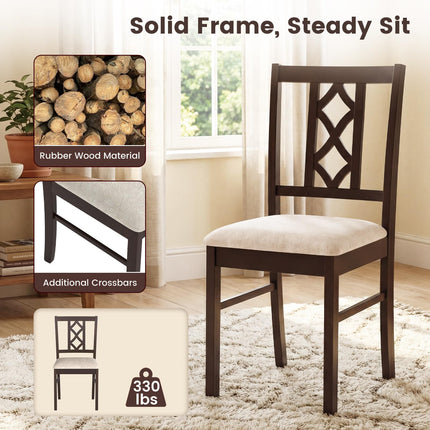 Dreamade Dining Chairs Set of 2/4 Rubber Wood Dining Room Chairs