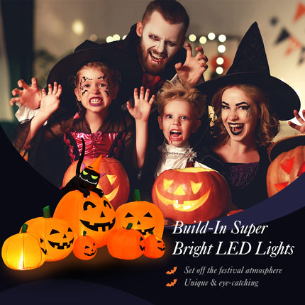 DREAMADE Halloween Inflatable Pumpkin w/Cat 7.5FT Lighted Yard Inflatable