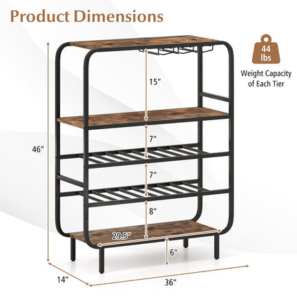 Dreamade Industrial Wine Rack Freestanding Floor