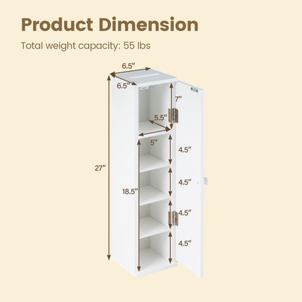Dreamade Small Bathroom Storage Cabinet with Door and Removable Shelves