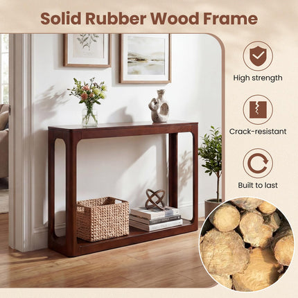 Dreamade 47" Wood Console Table 2-Tier Mid Century Modern Entryway Table