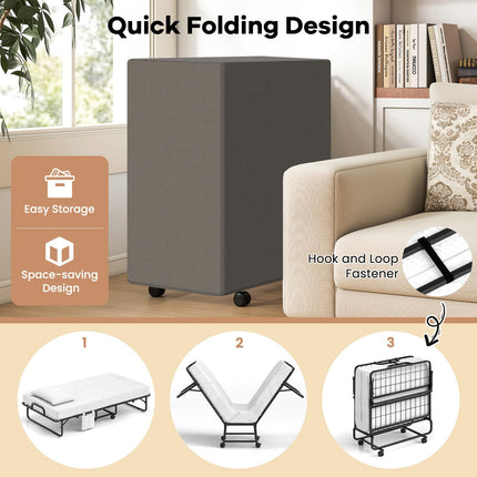 Dreamade Twin Folding Bed with 5 Inch Mattress