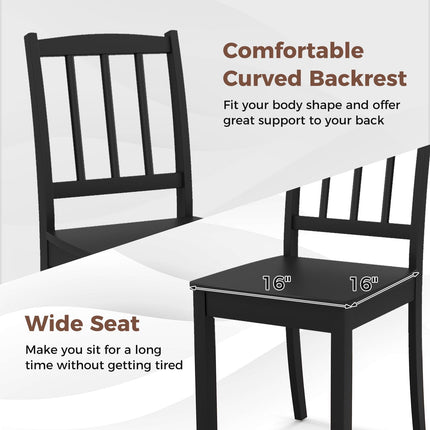 Dreamade Farmhouse Dining Chairs Set of 2/4, Modern Kitchen Chairs w/Rubber Wood Legs & Curved Backrest