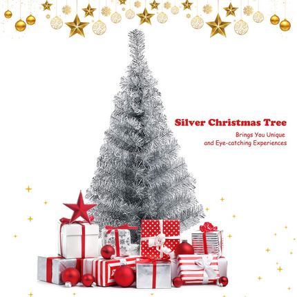 Dreamade 3ft Silver Pencil Christmas Tree, Artificial Slim Tree - DreamadeUS