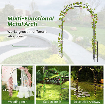 Dreamade Garden Arch Trellis - 7.9 ft Metal Arbor Pergola